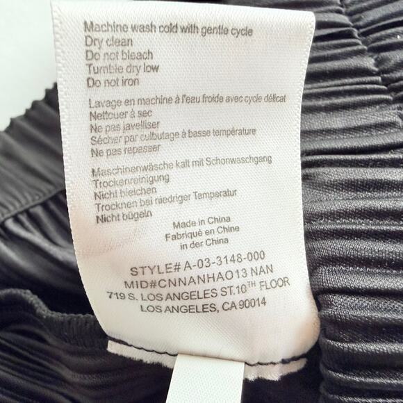 Anine Bing Billie Pant Black Pleated Satin Size Small Party Cocktail NYE Holiday - Picture 7 of 9